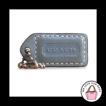 Load image into Gallery viewer, COACH Y2K VINTAGE Hang Tag 1.5" Blue Saddle Leather Bag Charm Keychain Fob Small