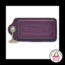 Load image into Gallery viewer, COACH HANG TAG 2.5" Purple Leather Bag Charm Keychain Fob Nickel Large