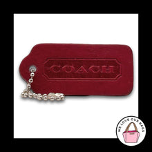 Load image into Gallery viewer, COACH VINTAGE DOUBLESIDED Hang Tag Bag Charm Keychain Red Leather Nickel 2.25"