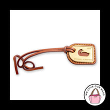 Load image into Gallery viewer, VINTAGE Y2K DOONEY & BOURKE Brass Cutout Duck Brown Leather Bag Charm Hang Tag