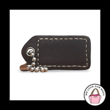 Load image into Gallery viewer, COACH Y2K VINTAGE Hang Tag 1.5" Brown Suede Leather Bag Charm Keychain Fob Small