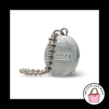 Load image into Gallery viewer, COACH Y2K VINTAGE Red Silver Round Signature Disc Bag Charm HangTag Keychain Fob