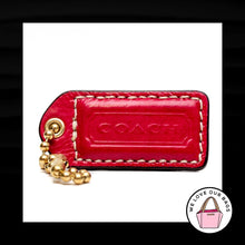 Load image into Gallery viewer, 2" VINTAGE COACH Pink & Saddle Leather Brass Key Fob Bag Charm Keychain Hang Tag