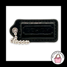 Load image into Gallery viewer, COACH HANG TAG 2" Black Patent Leather Bag Charm Keychain Fob Nickel Medium
