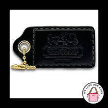 Load image into Gallery viewer, COACH 1941 Horse Carriage HANG TAG Bag Charm Keychain Fob Black Leather 3" XL