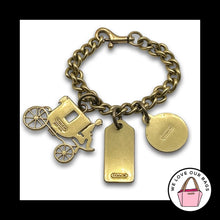 Load image into Gallery viewer, VINTAGE COACH Bag Charm Horse Carriage Brass Metal Chain Fob Keychain Hang Tag