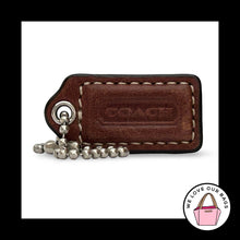Load image into Gallery viewer, COACH HANG TAG 1.5" Whiskey Brown Leather Bag Charm Keychain Fob Nickel Small