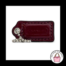Load image into Gallery viewer, COACH HANG TAG 1.5" Burgundy Patent Leather Bag Charm Keychain Fob Nickel Small