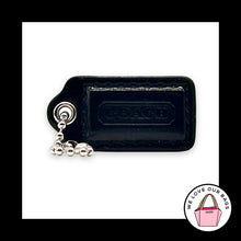 Load image into Gallery viewer, COACH HANG TAG 1.5" Black Patent Leather Bag Charm Keychain Fob Nickel Small