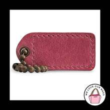 Load image into Gallery viewer, COACH 65TH ANNIVERSARY HangTag 2" Orange & Pink Leather Bag Charm Antique Brass