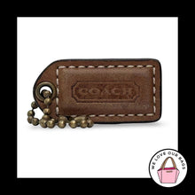 Load image into Gallery viewer, 65th COACH Y2K Vintage Hang Tag 1.5 Brown Leather Antique Brass Bag Charm KeyFob