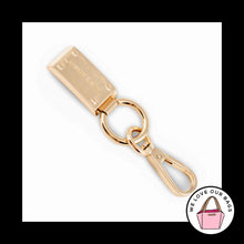 Load image into Gallery viewer, CHARLES & KEITH Gold Brass Metal Thick Rectangle Fob Bag Charm Keychain Hang Tag