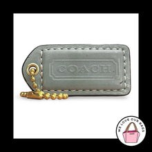 Load image into Gallery viewer, COACH Y2K VINTAGE Hang Tag 2" Blue Leather Bag Charm Keychain Fob Brass Medium