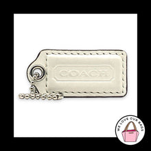Load image into Gallery viewer, COACH HANG TAG 2" White Bag Charm Keychain Fob Leather Nickel Medium