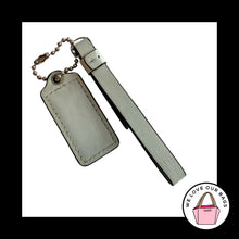 Load image into Gallery viewer, 2 pc LOT COACH Tassel and Hang Tag Light Blue Leather Bag Charm Keychain Fob