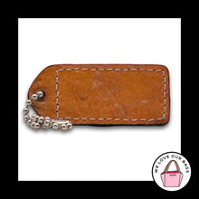 Load image into Gallery viewer, COACH Y2K VINTAGE Hang Tag Bag Charm Keychain Fob Black Saddle Brown Leather 2"
