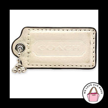 Load image into Gallery viewer, COACH HANG TAG 2.5" Chalk White Leather Bag Charm Keychain Fob Nickel Large