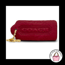 Load image into Gallery viewer, COACH VINTAGE DOUBLE SIDED Red Leather Brass Key Fob Bag Charm Keychain Hang Tag