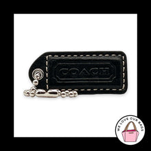 Load image into Gallery viewer, COACH Y2K VINTAGE Hang Tag 2" Black Leather Bag Charm Keychain Fob Nickel Medium
