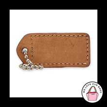 Load image into Gallery viewer, COACH Y2K VINTAGE Hang Tag 2" Orange Brown Leather Bag Charm Keychain Fob Medium