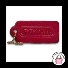 Load image into Gallery viewer, COACH VINTAGE DOUBLESIDED Hang Tag Bag Charm Keychain Fob Red Leather Brass