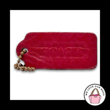 Load image into Gallery viewer, COACH VINTAGE DOUBLESIDED Hang Tag Bag Charm Keychain Fob Red Leather Brass
