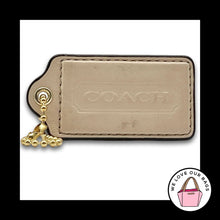 Load image into Gallery viewer, COACH HANG TAG 3" Bag Charm Keychain Fob Beige Cream Smooth Leather Brass XL