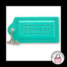 Load image into Gallery viewer, Rare COACH SILICONE RUBBER Hang Tag Aqua Green 2.5" Large Bag Charm Keychain