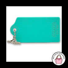 Load image into Gallery viewer, Rare COACH SILICONE RUBBER Hang Tag Aqua Green 2.5" Large Bag Charm Keychain