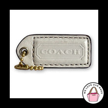 Load image into Gallery viewer, COACH Y2K VINTAGE HangTag 2" White & Tan Polished Leather Bag Charm Keychain Fob