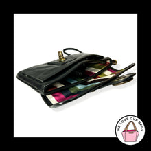 Load image into Gallery viewer, COACH LEGACY GIGI 65th Anniversary Turnlock Black Leather Stripe Wristlet Wallet