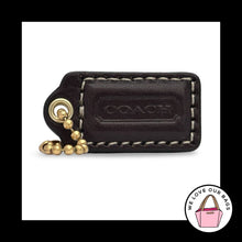 Load image into Gallery viewer, COACH HANG TAG 1.5" Mahogany Brown Leather Bag Charm Keychain Fob Brass Small