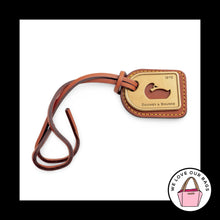 Load image into Gallery viewer, VINTAGE Y2K DOONEY & BOURKE Brass Cutout Duck Brown Leather Bag Charm Hang Tag