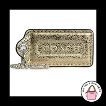 Load image into Gallery viewer, COACH POPPY HANG TAG 2.5" Gold Crackle Leather Bag Charm Keychain Fob Large