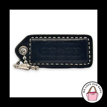 Load image into Gallery viewer, COACH Y2K VINTAGE Hang Tag 2" Black Leather Bag Charm Keychain Fob Nickel Medium