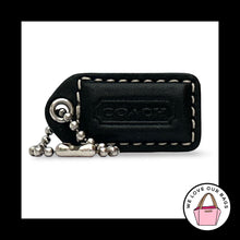 Load image into Gallery viewer, COACH Y2K VINTAGE Hang Tag 1.5" Black Leather Small Bag Charm Keychain Fob