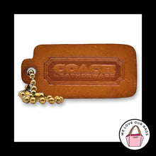Load image into Gallery viewer, Rare COACH VINTAGE LEATHERWARE British Tan Brown Hang Tag Bag Charm Keychain Fob