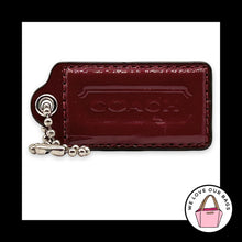 Load image into Gallery viewer, COACH HANG TAG 2.5" Dark Red Burgundy Leather Bag Charm Keychain Fob Large