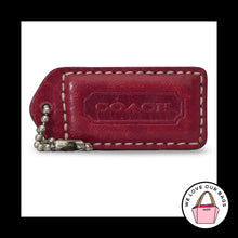 Load image into Gallery viewer, COACH Y2K VINTAGE Hang Tag 2" Cherry Red Leather Nickel Bag Charm Keychain Fob