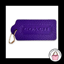 Load image into Gallery viewer, New Huge COACH TERI CHARM 4" Purple Pebbled Leather Hang Tag Fob Loved Denim Bag