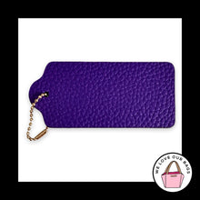 Load image into Gallery viewer, New Huge COACH TERI CHARM 4" Purple Pebbled Leather Hang Tag Fob Loved Denim Bag
