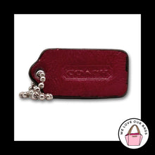 Load image into Gallery viewer, Ltd Ed 1.5" COACH LEGACY Red Leather Nickel Key Fob Bag Charm Keychain Hang Tag