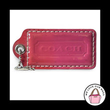 Load image into Gallery viewer, COACH HANG TAG 2.5" Pink Patent Leather & Silver Metallic Bag Charm Keychain Fob