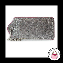 Load image into Gallery viewer, COACH HANG TAG 2.5" Pink Patent Leather & Silver Metallic Bag Charm Keychain Fob