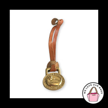 Load image into Gallery viewer, VINTAGE Y2K DOONEY & BOURKE Gold Brass Duck Brown Leather Bag Charm Hang Tag Fob