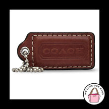 Load image into Gallery viewer, COACH HANG TAG 2" Whiskey Brown Leather Nickel Bag Charm Keychain Fob Medium