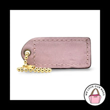 Load image into Gallery viewer, 2" Medium VINTAGE Y2K COACH Pink Stripe Leather Fob Bag Charm Keychain Hang Tag
