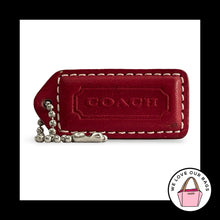 Load image into Gallery viewer, COACH Y2K VINTAGE Hang Tag 2" Red Leather Bag Charm Keychain Fob Nickel Medium