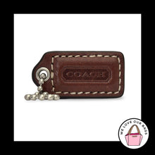Load image into Gallery viewer, COACH HANG TAG 1.5" Whiskey Brown Leather Bag Charm Keychain Fob Nickel Small