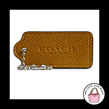Load image into Gallery viewer, COACH HANG TAG 2" Yellow Pebbled Leather Bag Charm Keychain Fob New York Nickel